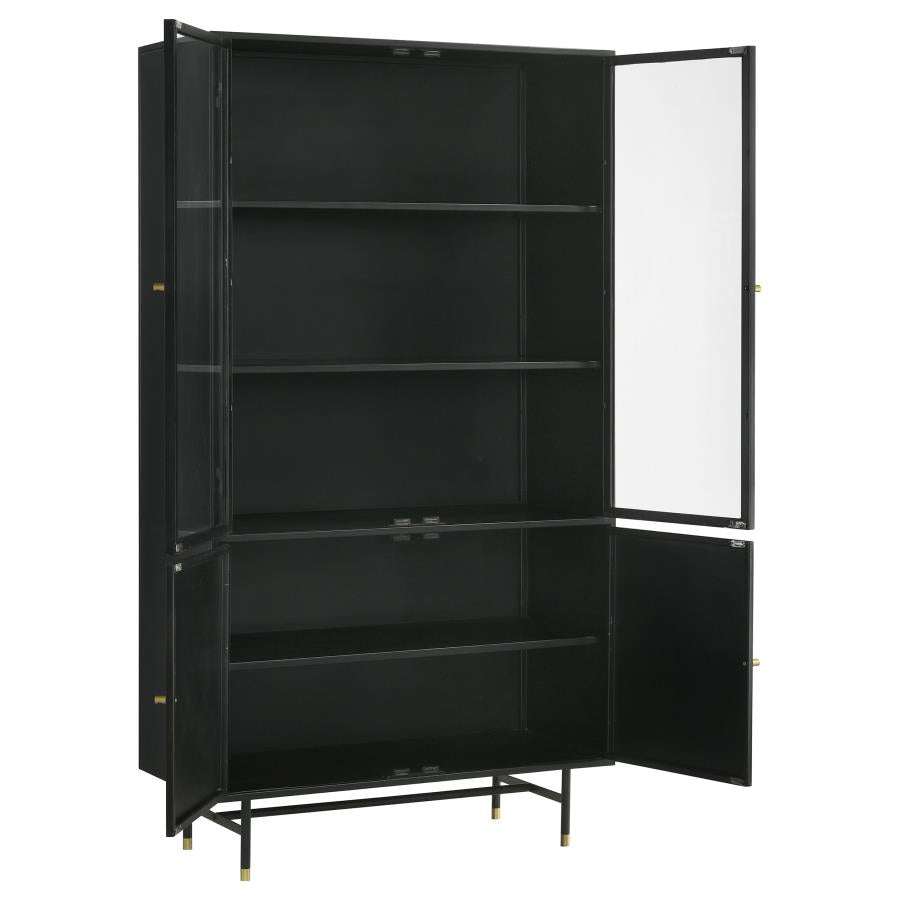 Home & Sleep Outlet - Santiago 4-door Metal Tall Storage Cabinet Matte Black