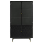 Home & Sleep Outlet - Santiago 4-door Metal Tall Storage Cabinet Matte Black