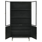 Home & Sleep Outlet - Santiago 4-door Metal Tall Storage Cabinet Matte Black