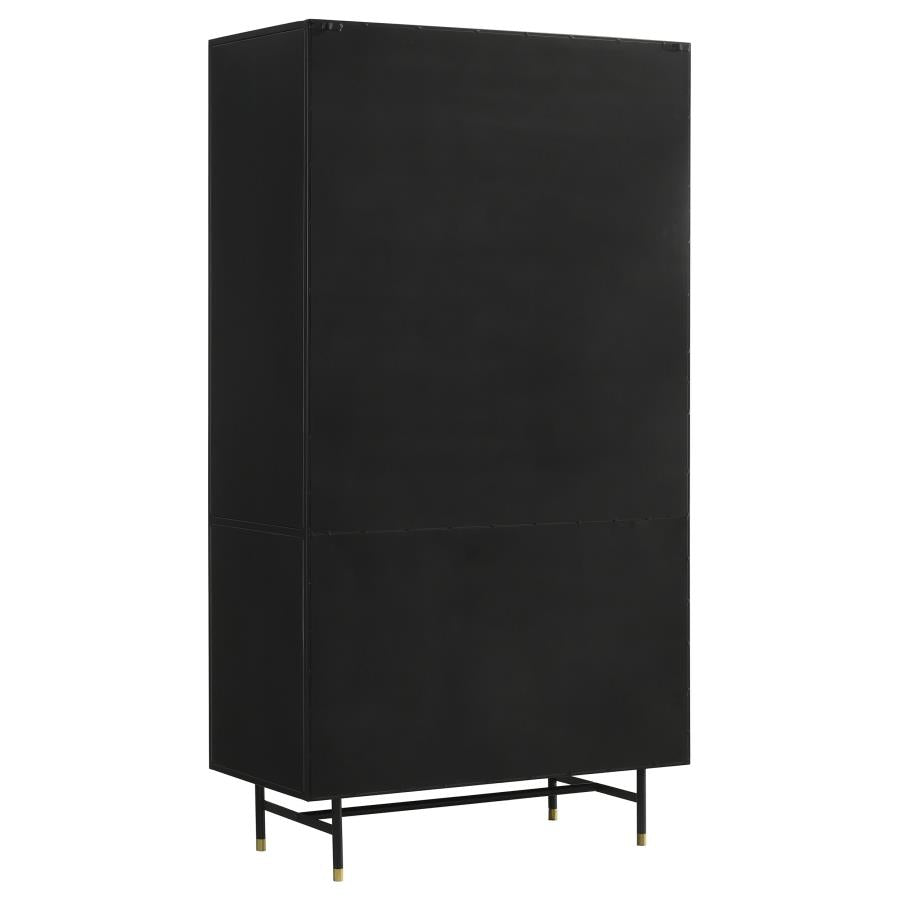 Home & Sleep Outlet - Santiago 4-door Metal Tall Storage Cabinet Matte Black