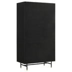 Home & Sleep Outlet - Santiago 4-door Metal Tall Storage Cabinet Matte Black
