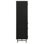 Home & Sleep Outlet - Santiago 4-door Metal Tall Storage Cabinet Matte Black