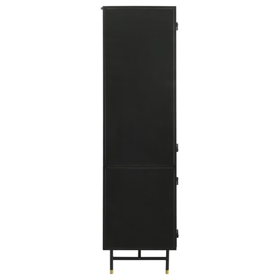 Home & Sleep Outlet - Santiago 4-door Metal Tall Storage Cabinet Matte Black