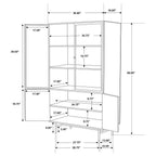 Home & Sleep Outlet - Santiago 4-door Metal Tall Storage Cabinet Matte Black