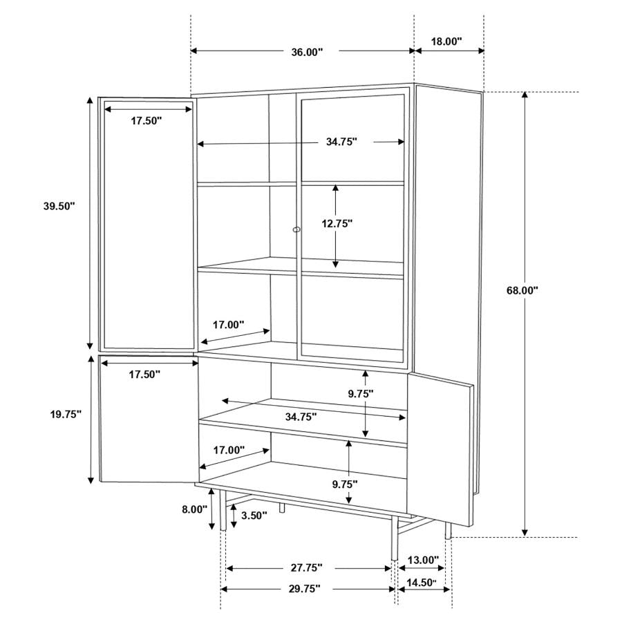 Home & Sleep Outlet - Santiago 4-door Metal Tall Storage Cabinet Matte Black