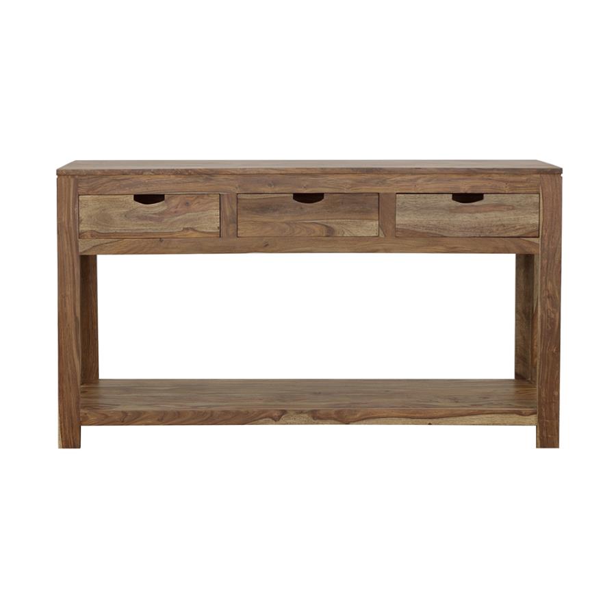 Home & Sleep Outlet - Esther 3-drawer Wood Console Table Natural Sheesham