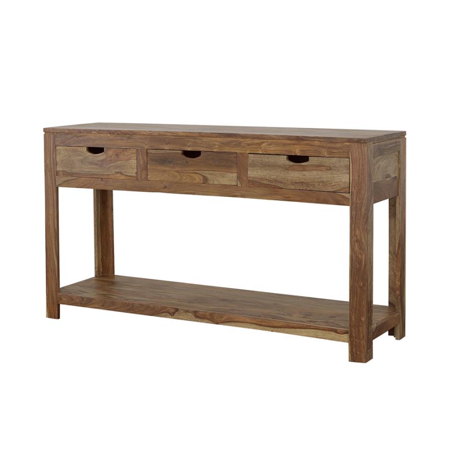 Home & Sleep Outlet - Esther 3-drawer Wood Console Table Natural Sheesham