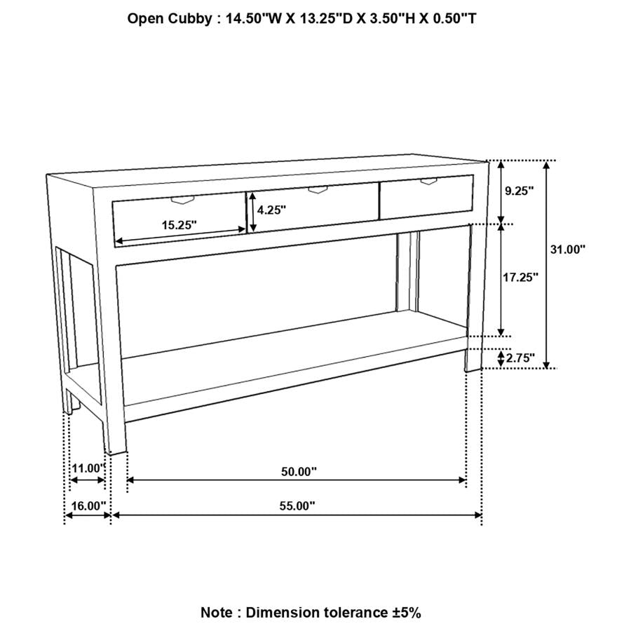 Home & Sleep Outlet - Esther 3-drawer Wood Console Table Natural Sheesham