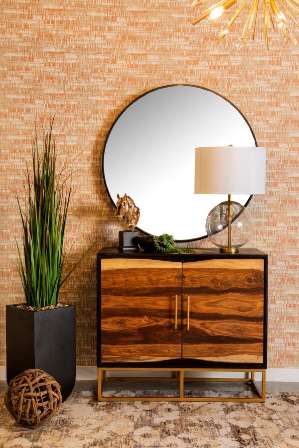 Home & Sleep Outlet - Zara 2-door 40-inch Wood Accent Storage Cabinet Black Walnut