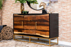 Home & Sleep Outlet - Zara 2-door 57-inch Wood Accent Storage Cabinet Black Walnut