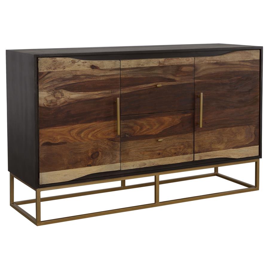 Home & Sleep Outlet - Zara 2-door 57-inch Wood Accent Storage Cabinet Black Walnut