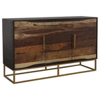 Home & Sleep Outlet - Zara 2-door 57-inch Wood Accent Storage Cabinet Black Walnut