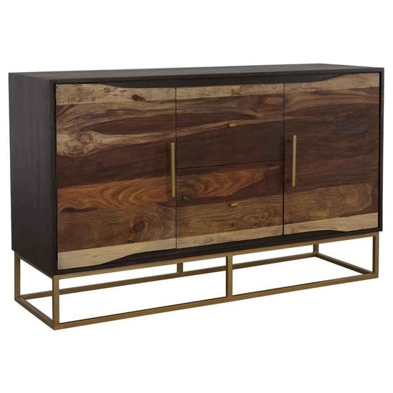 Zara 2-door 57-inch Wood Accent Storage Cabinet Black Walnut