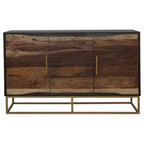 Home & Sleep Outlet - Zara 2-door 57-inch Wood Accent Storage Cabinet Black Walnut