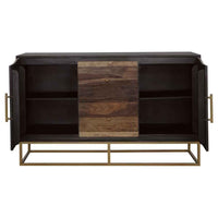 Zara 2-door 57-inch Wood Accent Storage Cabinet Black Walnut