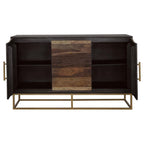 Home & Sleep Outlet - Zara 2-door 57-inch Wood Accent Storage Cabinet Black Walnut