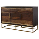 Zara 2-door 57-inch Wood Accent Storage Cabinet Black Walnut