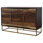 Home & Sleep Outlet - Zara 2-door 57-inch Wood Accent Storage Cabinet Black Walnut