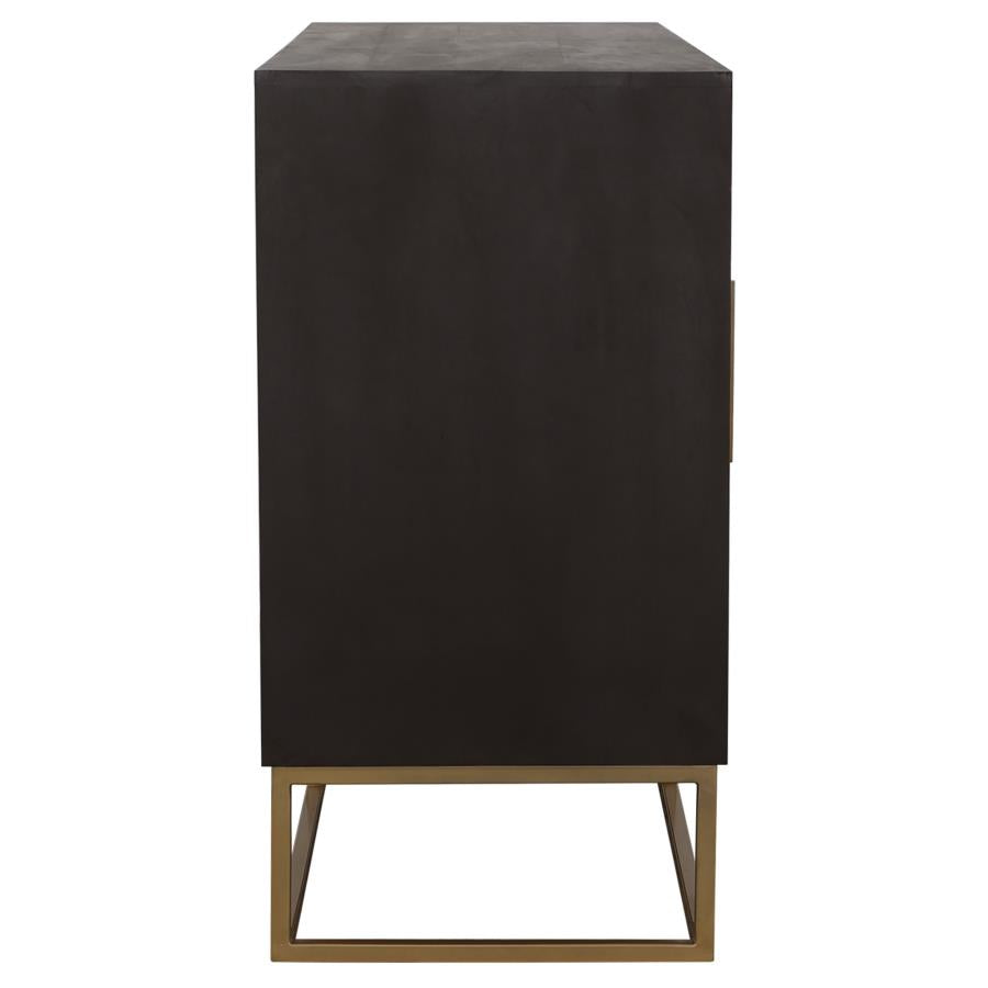 Home & Sleep Outlet - Zara 2-door 57-inch Wood Accent Storage Cabinet Black Walnut