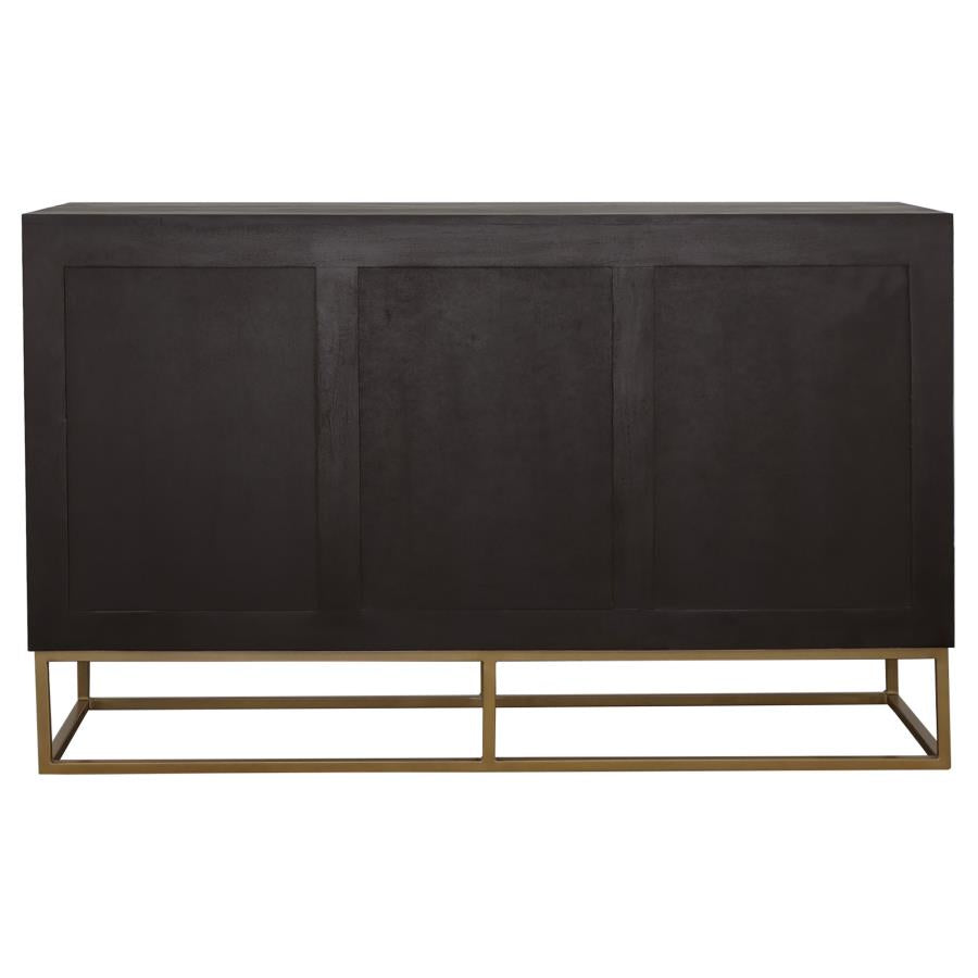Home & Sleep Outlet - Zara 2-door 57-inch Wood Accent Storage Cabinet Black Walnut