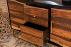 Home & Sleep Outlet - Zara 2-door 57-inch Wood Accent Storage Cabinet Black Walnut