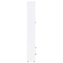 Hawthorne 4-shelf Glass Door Tall Cabinet with Drawers White