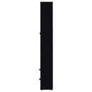 Hawthorne 4-shelf Glass Door Cabinet with Drawers Black