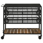 Home & Sleep Outlet - Evander Marble Top Kitchen Cart with Removable Shelves Black