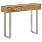 Home & Sleep Outlet - Draco 2-drawer Console Table Hand Carved Details Natural