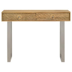 Home & Sleep Outlet - Draco 2-drawer Console Table Hand Carved Details Natural