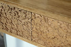 Home & Sleep Outlet - Draco 2-drawer Console Table Hand Carved Details Natural
