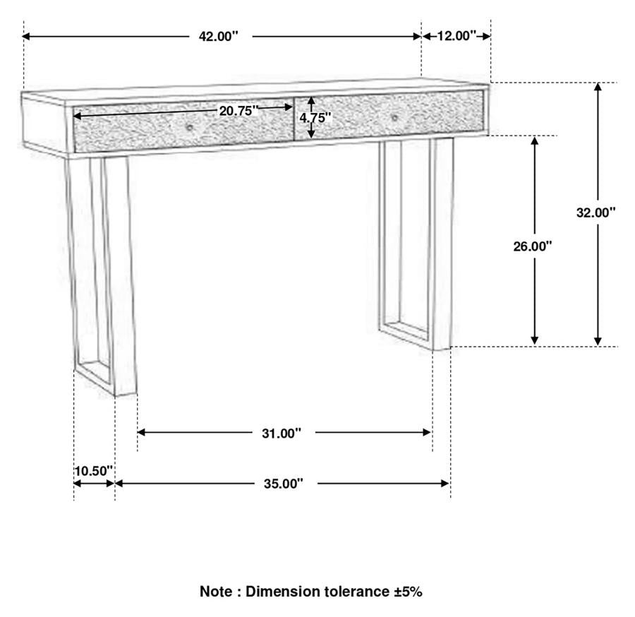 Home & Sleep Outlet - Draco 2-drawer Console Table Hand Carved Details Natural