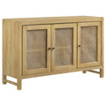 Home & Sleep Outlet - Zamora 3-door Wood Accent Cabinet with Woven Cane Natural