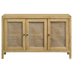 Home & Sleep Outlet - Zamora 3-door Wood Accent Cabinet with Woven Cane Natural
