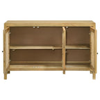 Home & Sleep Outlet - Zamora 3-door Wood Accent Cabinet with Woven Cane Natural
