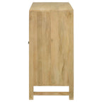 Home & Sleep Outlet - Zamora 3-door Wood Accent Cabinet with Woven Cane Natural