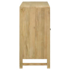 Home & Sleep Outlet - Zamora 3-door Wood Accent Cabinet with Woven Cane Natural