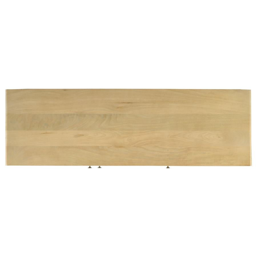 Home & Sleep Outlet - Zamora 3-door Wood Accent Cabinet with Woven Cane Natural