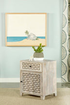 Home & Sleep Outlet - August 1-drawer Trellis Pattern Storage Cabinet White Washed