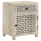 Home & Sleep Outlet - August 1-drawer Trellis Pattern Storage Cabinet White Washed