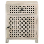 Home & Sleep Outlet - August 1-drawer Trellis Pattern Storage Cabinet White Washed