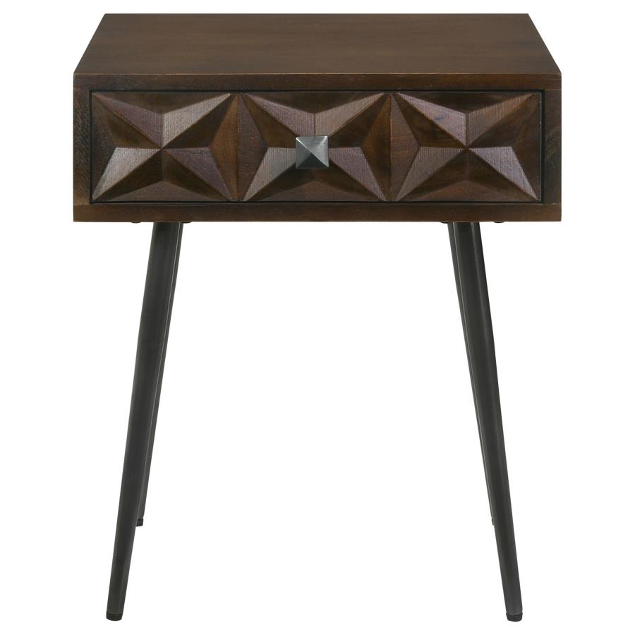 Home & Sleep Outlet - Ezra 1-drawer Rectangular Accent Side Table Coffee Brown