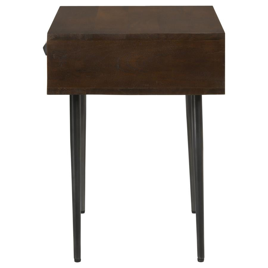 Home & Sleep Outlet - Ezra 1-drawer Rectangular Accent Side Table Coffee Brown