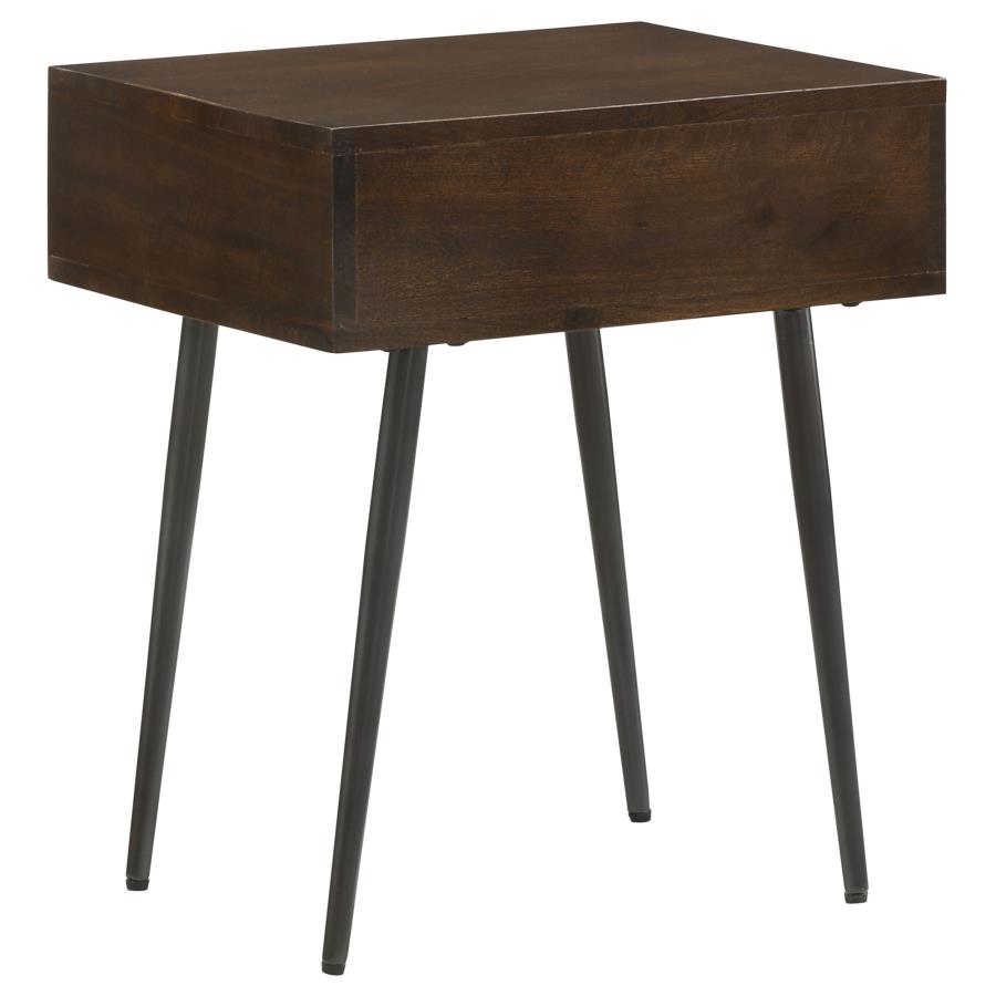 Home & Sleep Outlet - Ezra 1-drawer Rectangular Accent Side Table Coffee Brown