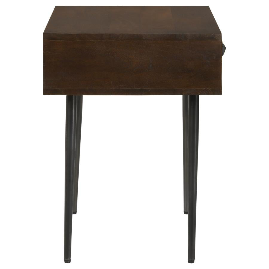 Home & Sleep Outlet - Ezra 1-drawer Rectangular Accent Side Table Coffee Brown