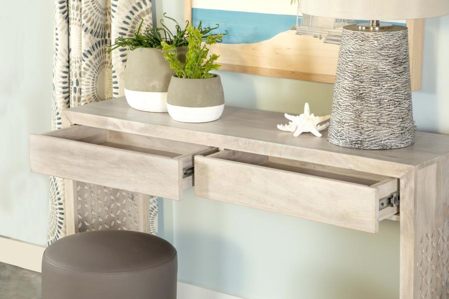 Home & Sleep Outlet - Rickman 2-drawer Wood Entryway Console Table White Washed