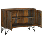 Home & Sleep Outlet - Macon 2-door Sheesham Wood Storage Accent Cabinet Grey