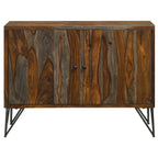 Home & Sleep Outlet - Macon 2-door Sheesham Wood Storage Accent Cabinet Grey