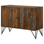 Home & Sleep Outlet - Macon 2-door Sheesham Wood Storage Accent Cabinet Grey