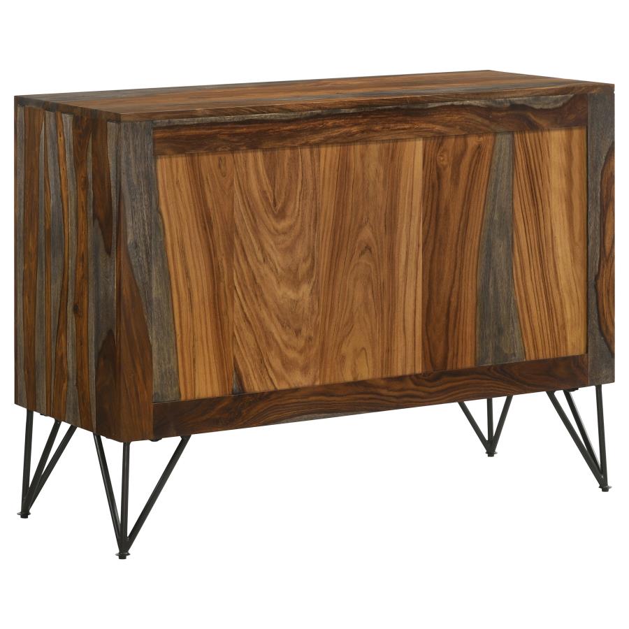 Home & Sleep Outlet - Macon 2-door Sheesham Wood Storage Accent Cabinet Grey